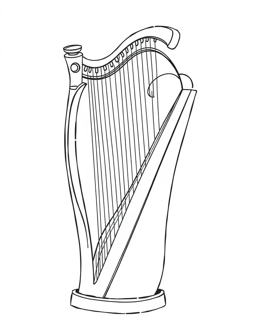 A calm harp strumming.
