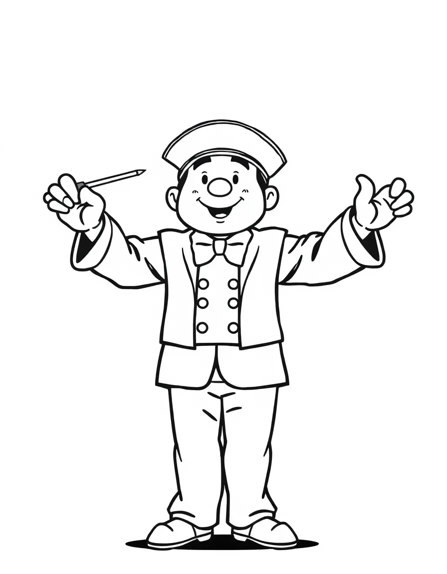 A proud conductor leading.