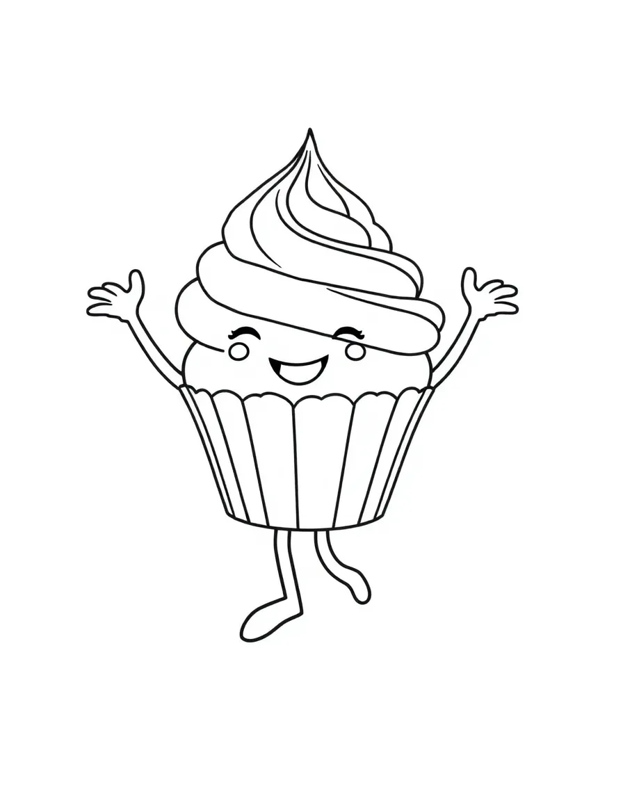 A happy dancing cupcake.