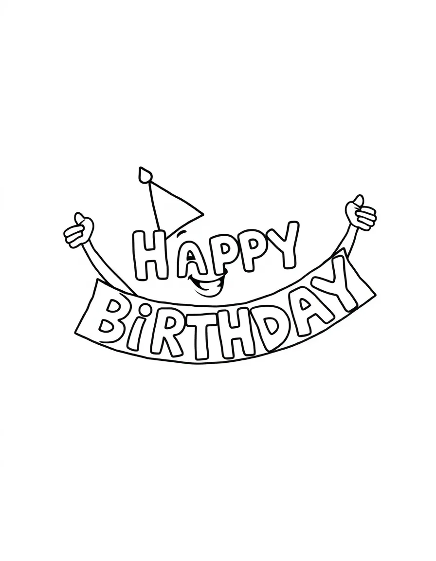 A proud birthday banner waving.