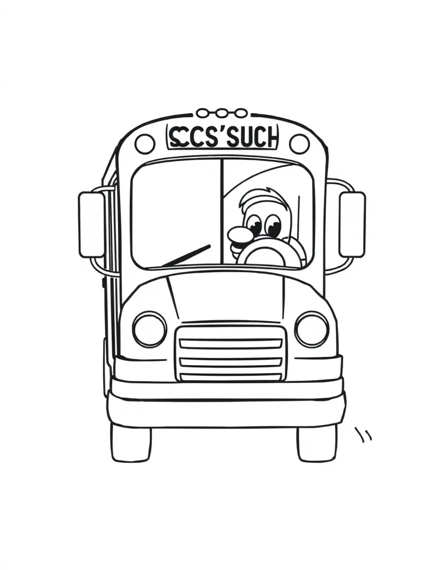 An excited school bus driving.