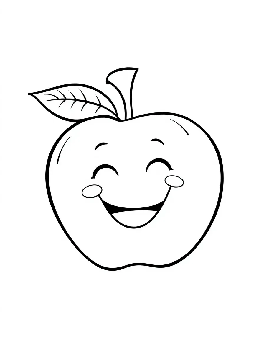 A happy smiling apple.
