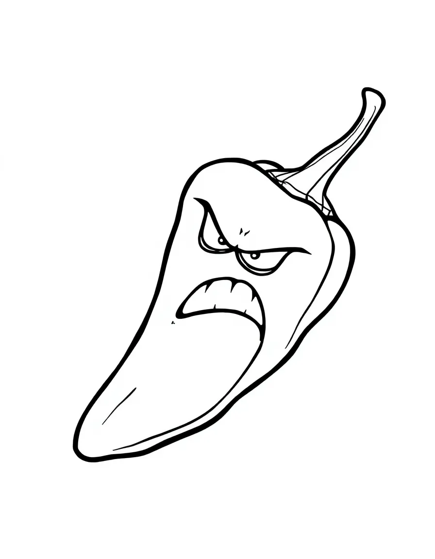 An angry chili pepper.