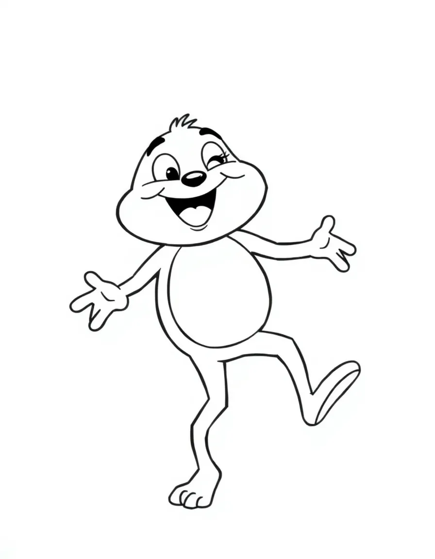 An excited orange dancing.