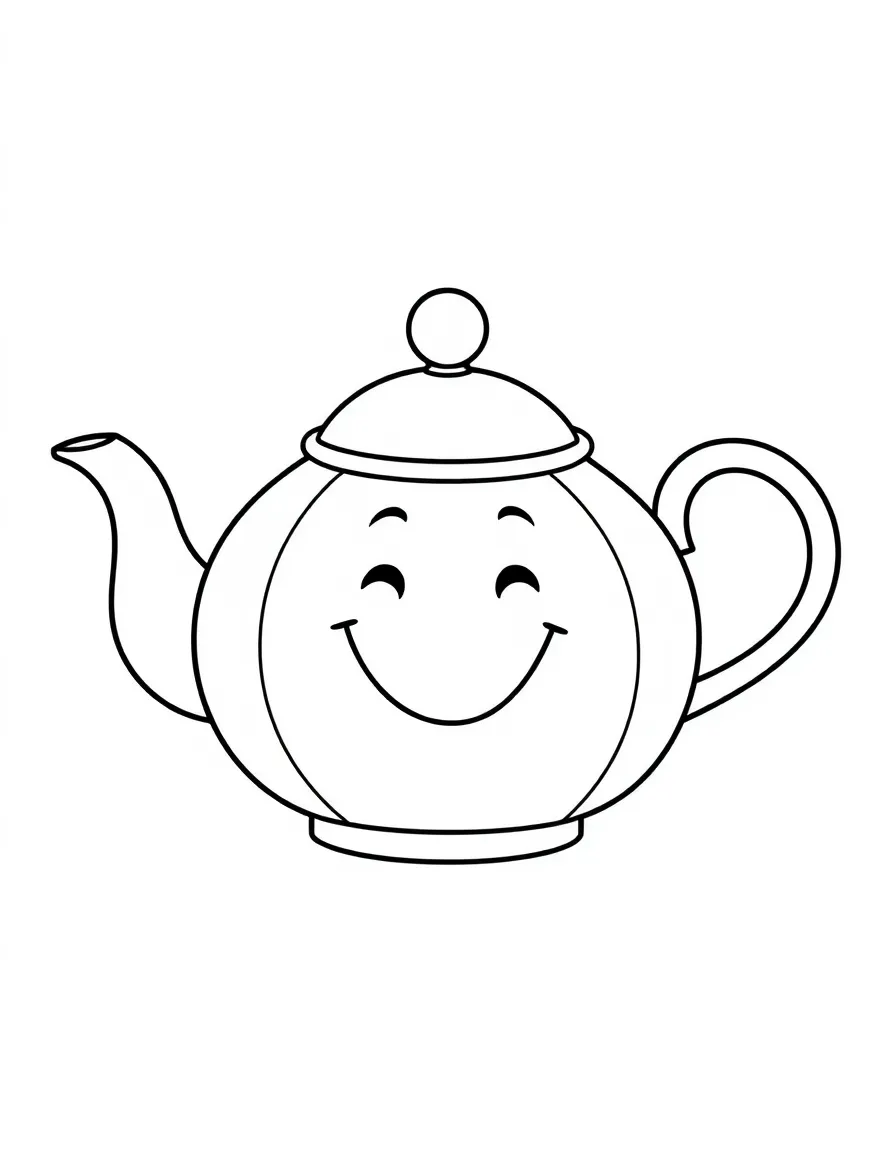 A happy smiling teapot.