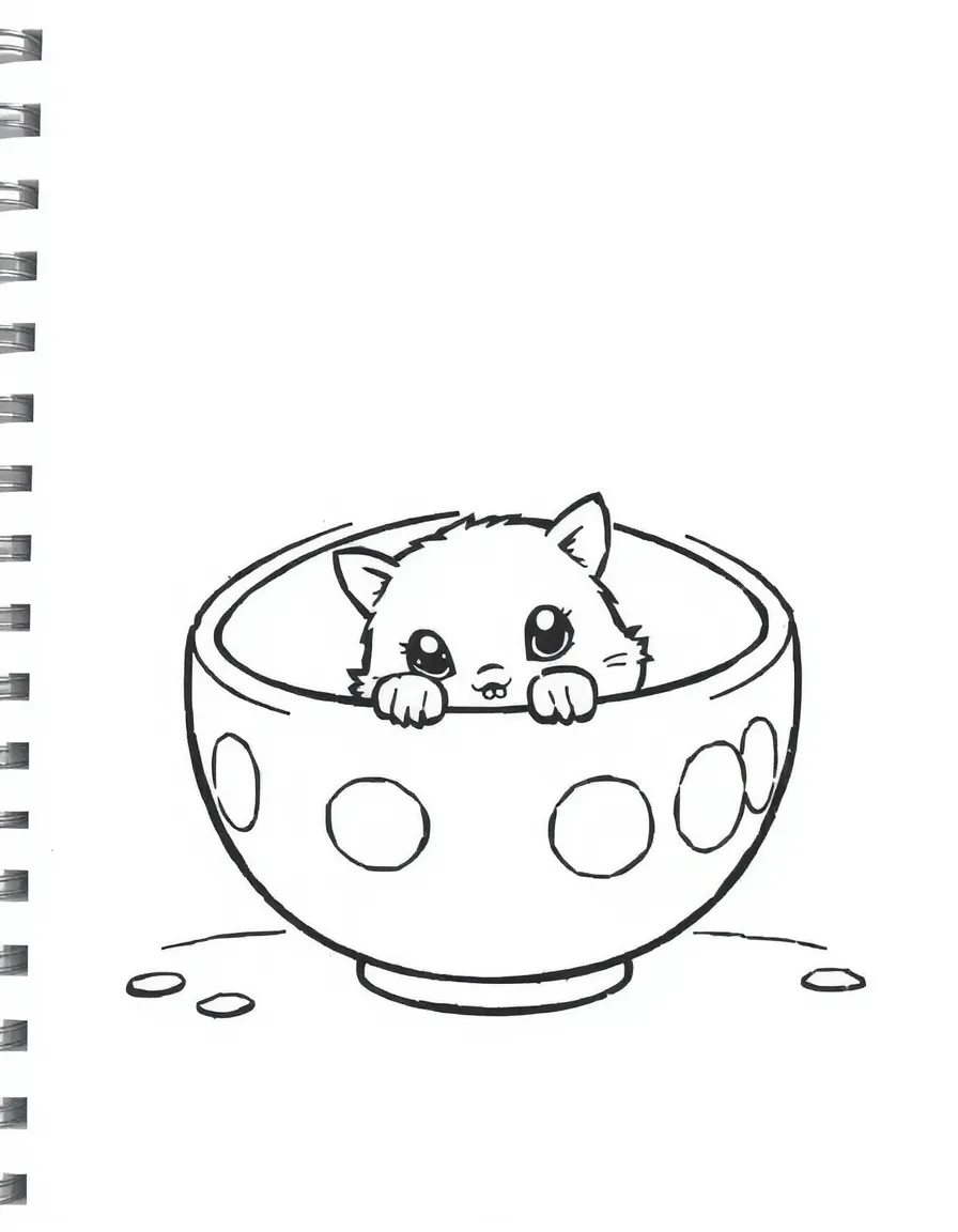A shy bowl hiding.