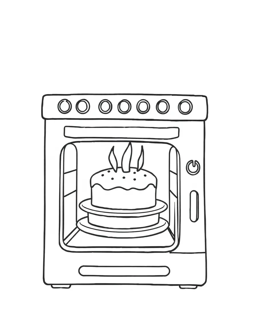 A proud oven baking a cake.