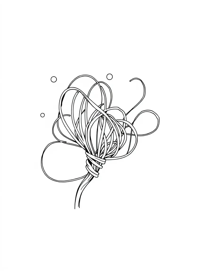 A confused whisk tangled.