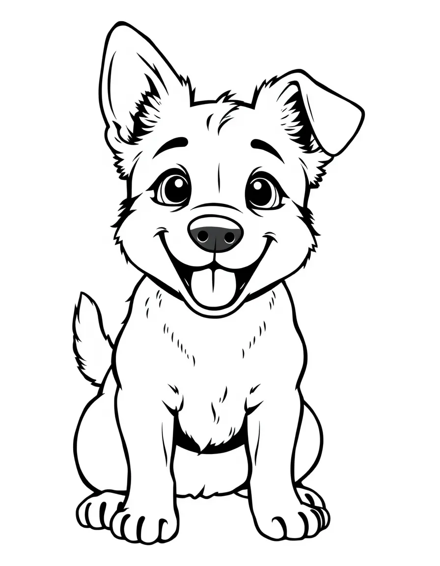 A happy dog wagging tail.
