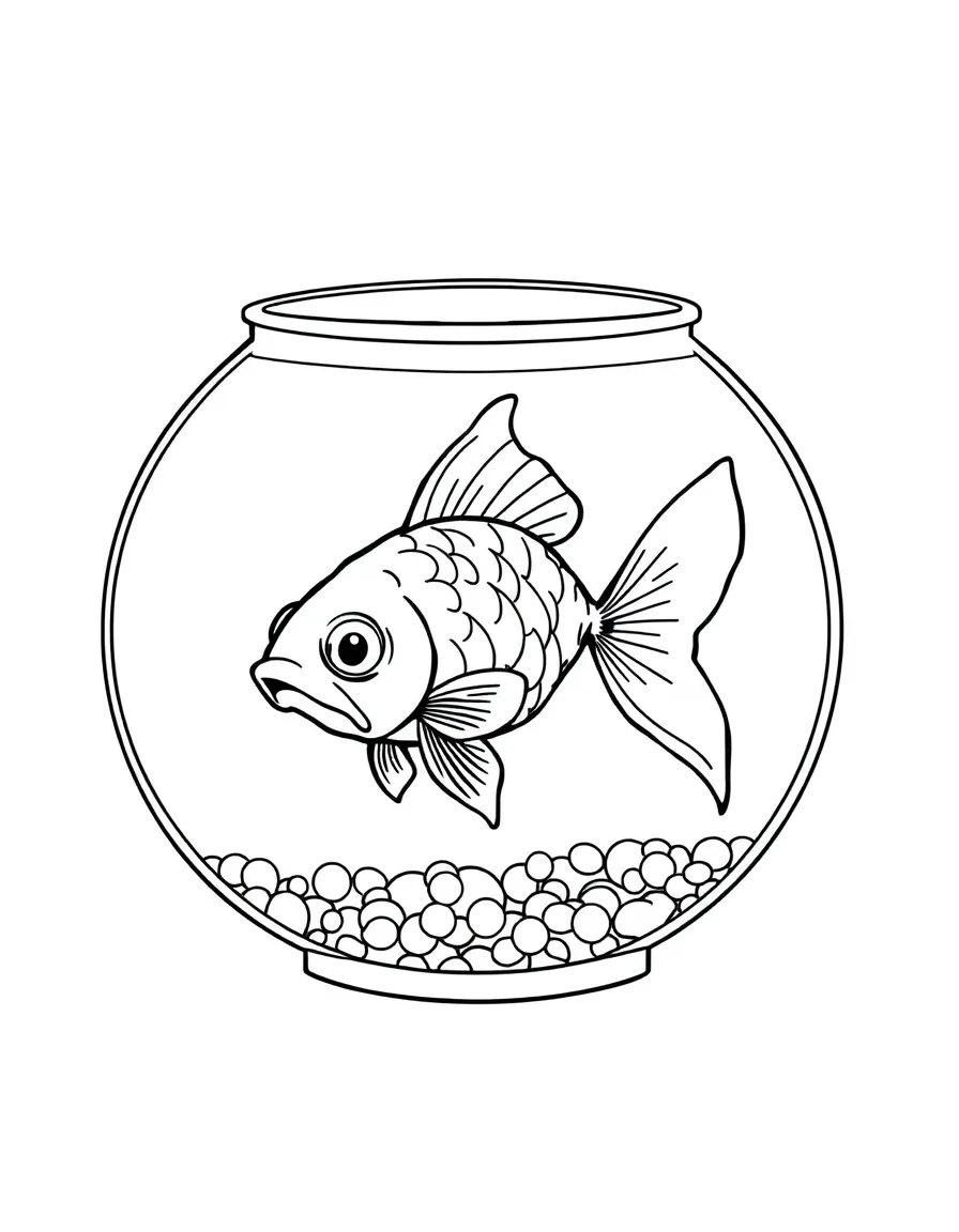 A crying goldfish in a small bowl.