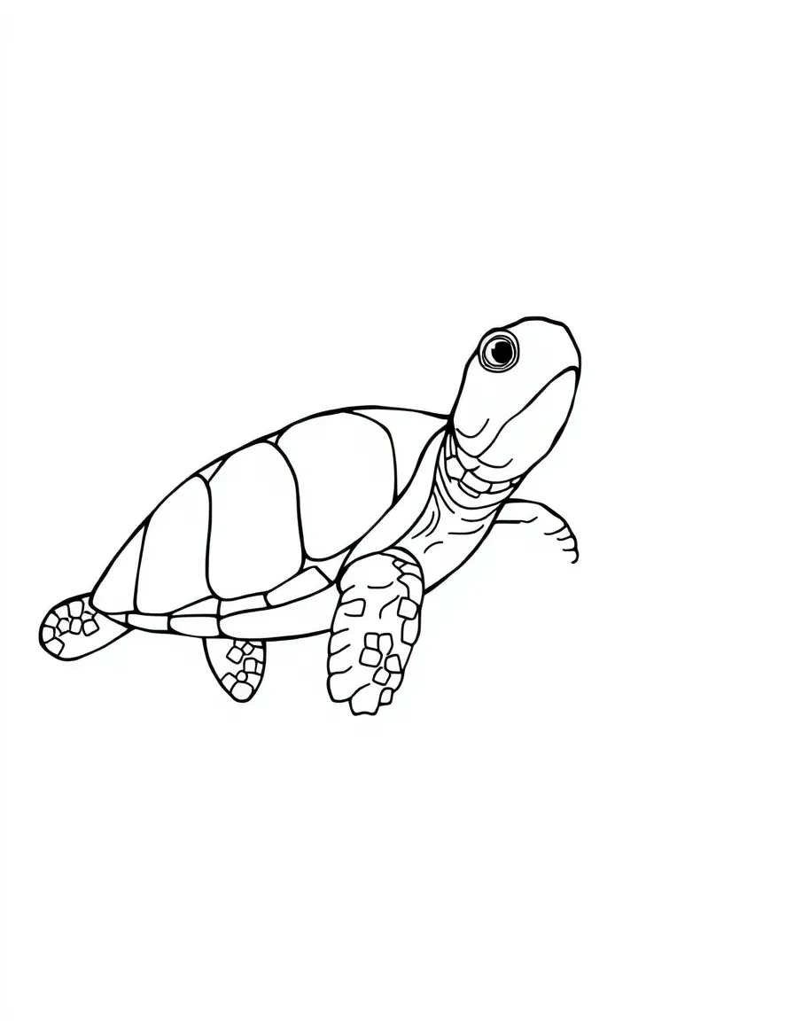 A calm turtle swimming.