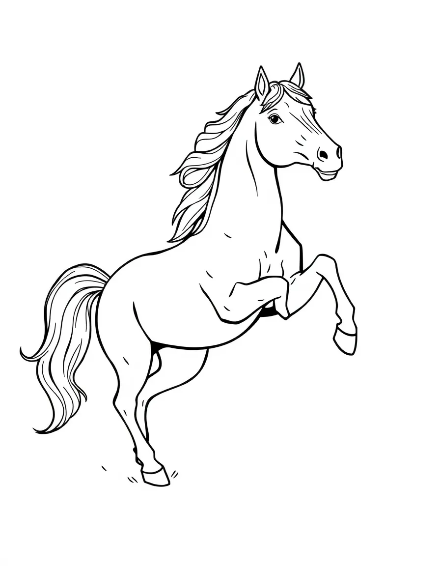 A proud horse prancing.