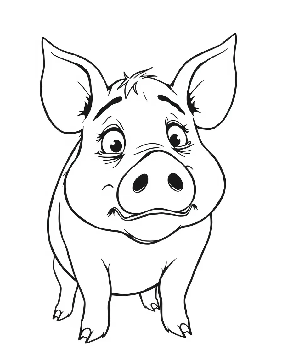 A confused pig snorting.