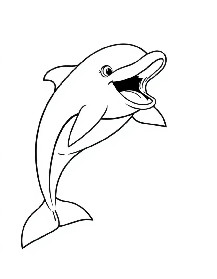 An excited dolphin jumping.