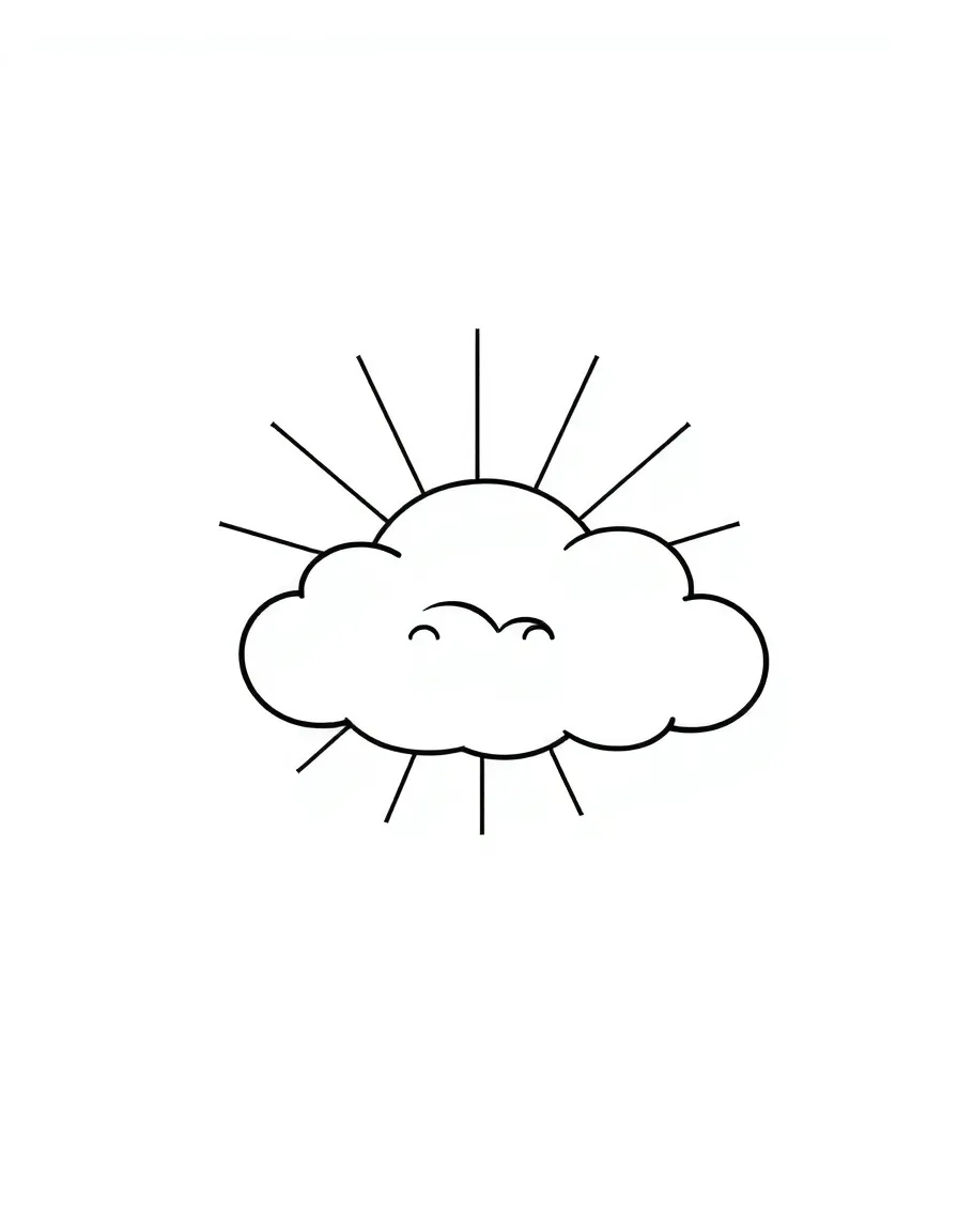 A shy cloud hiding sun.