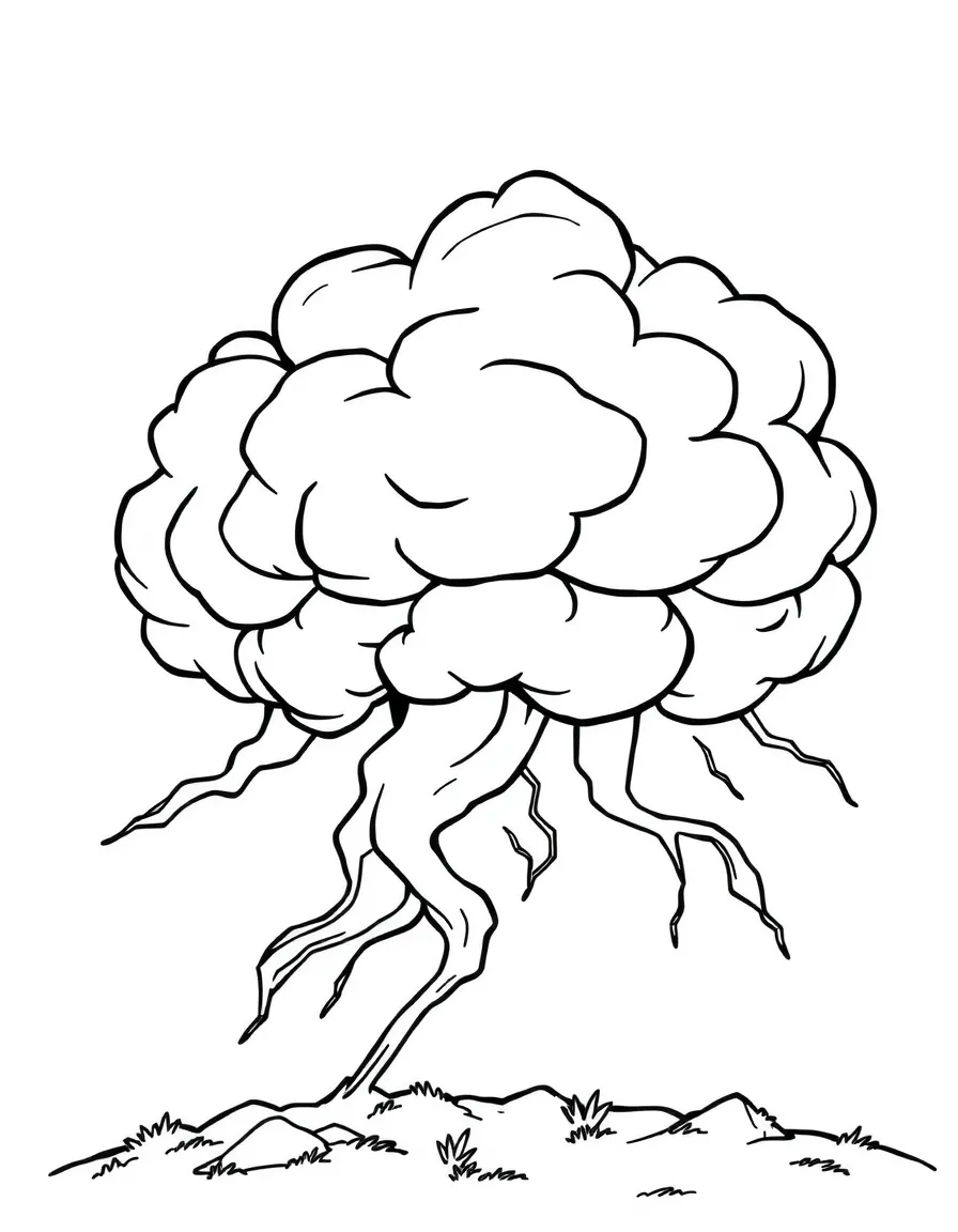 An angry storm cloud.