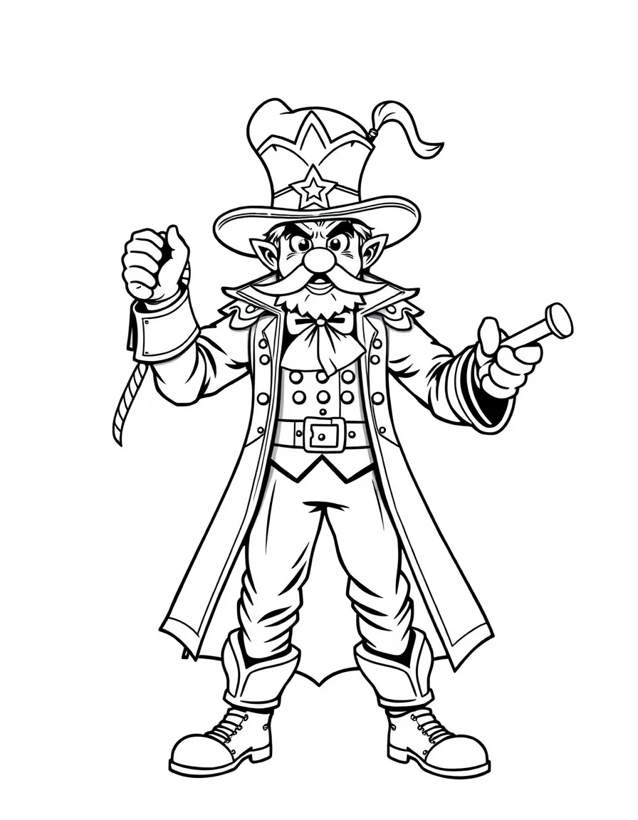 A brave ringmaster with a whip.