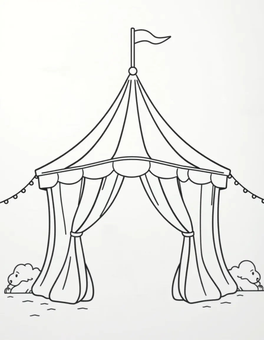 An excited circus tent glowing.