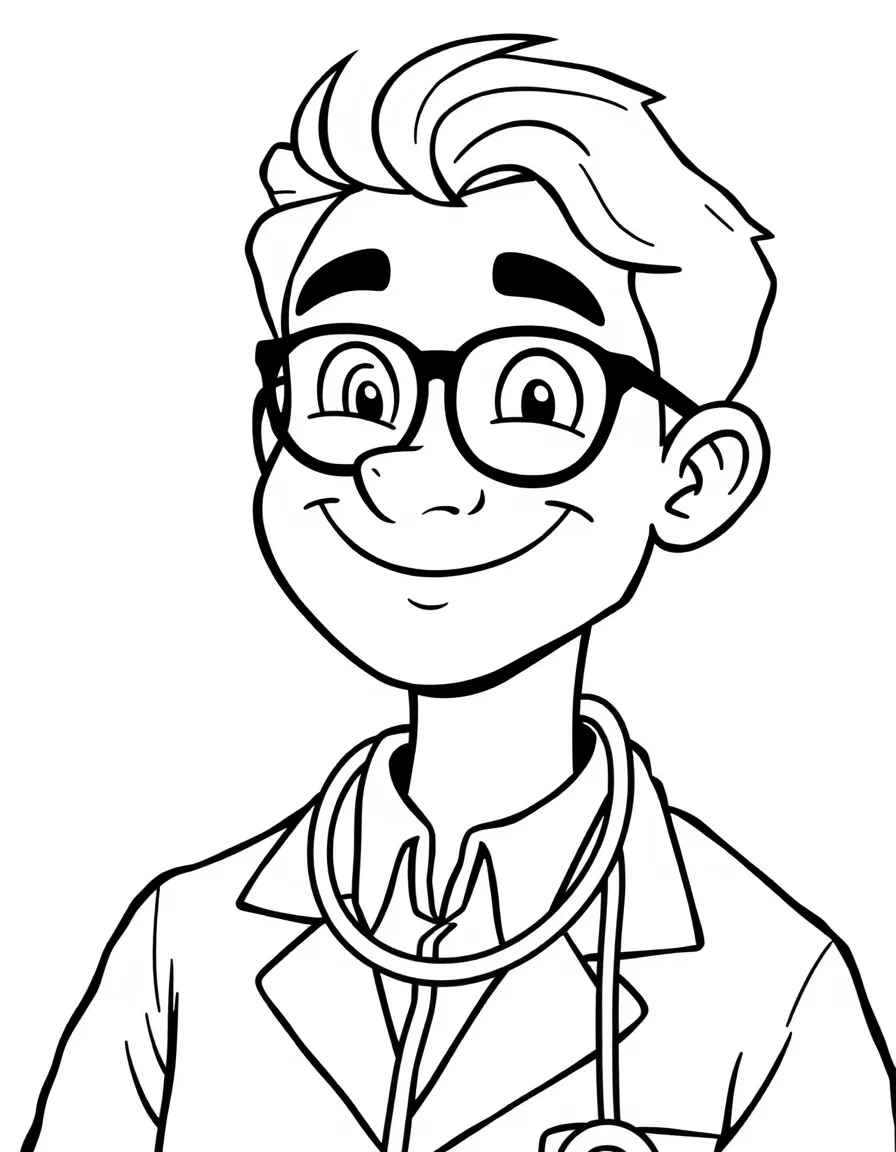 A happy doctor smiling.