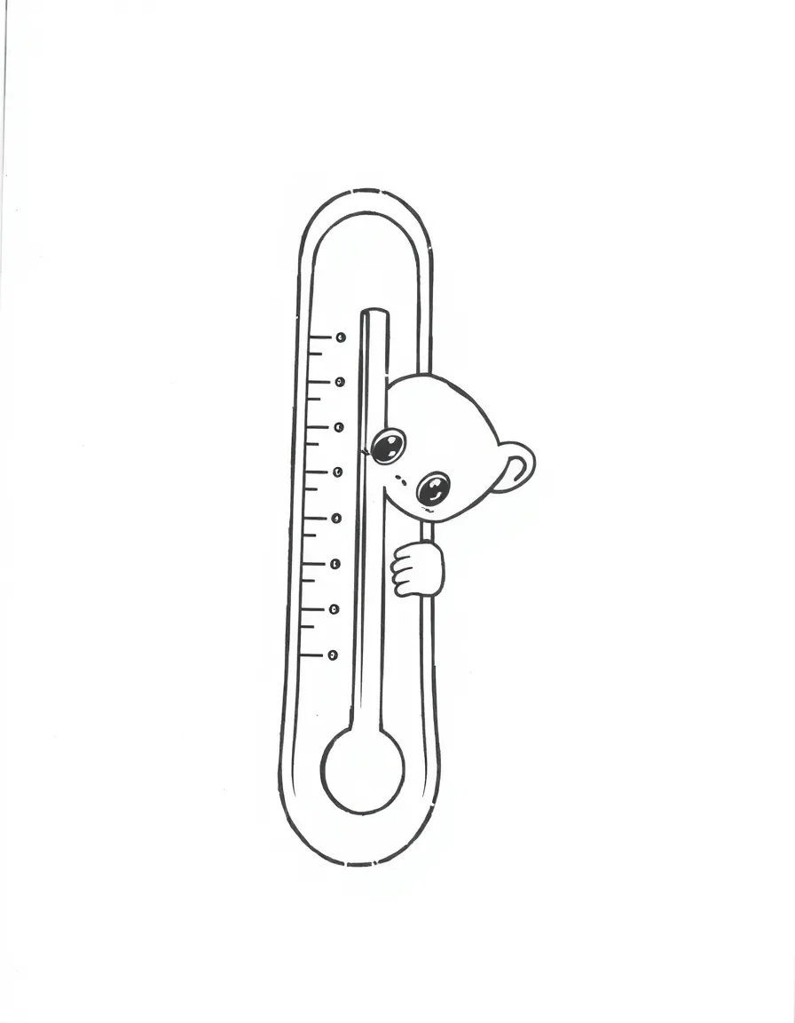 A shy thermometer hiding.