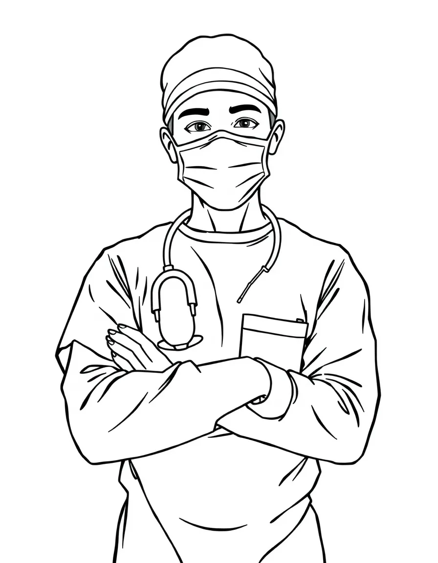 A proud surgeon operating.