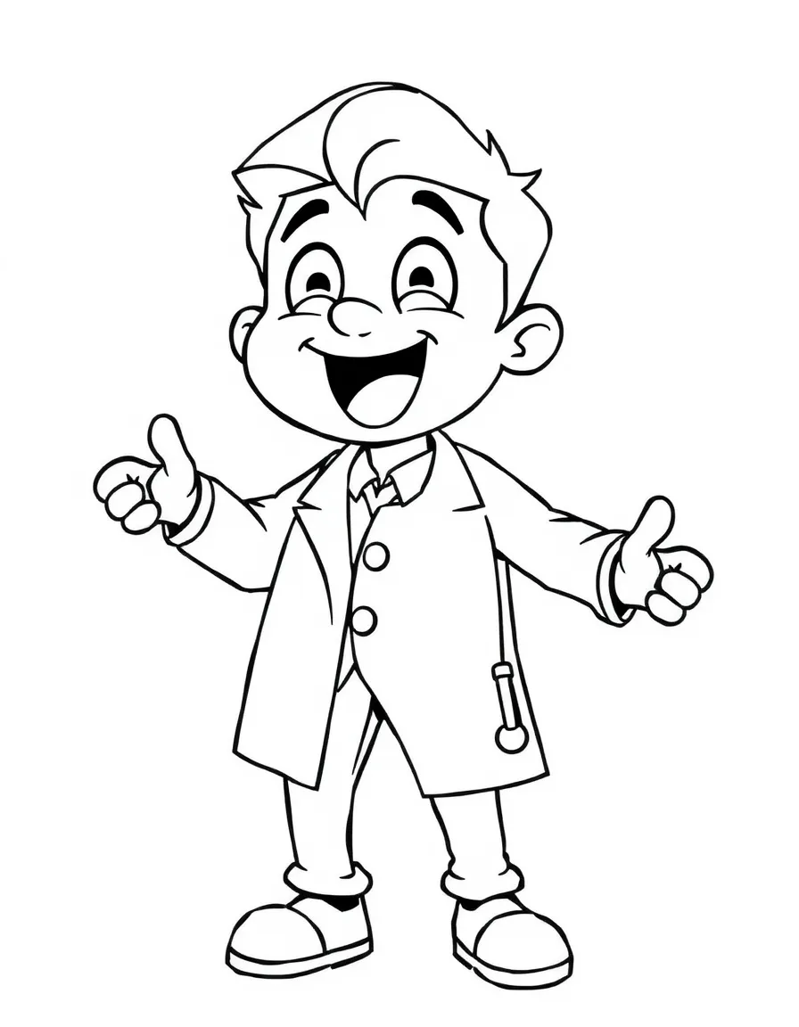 An excited doctor making rounds.
