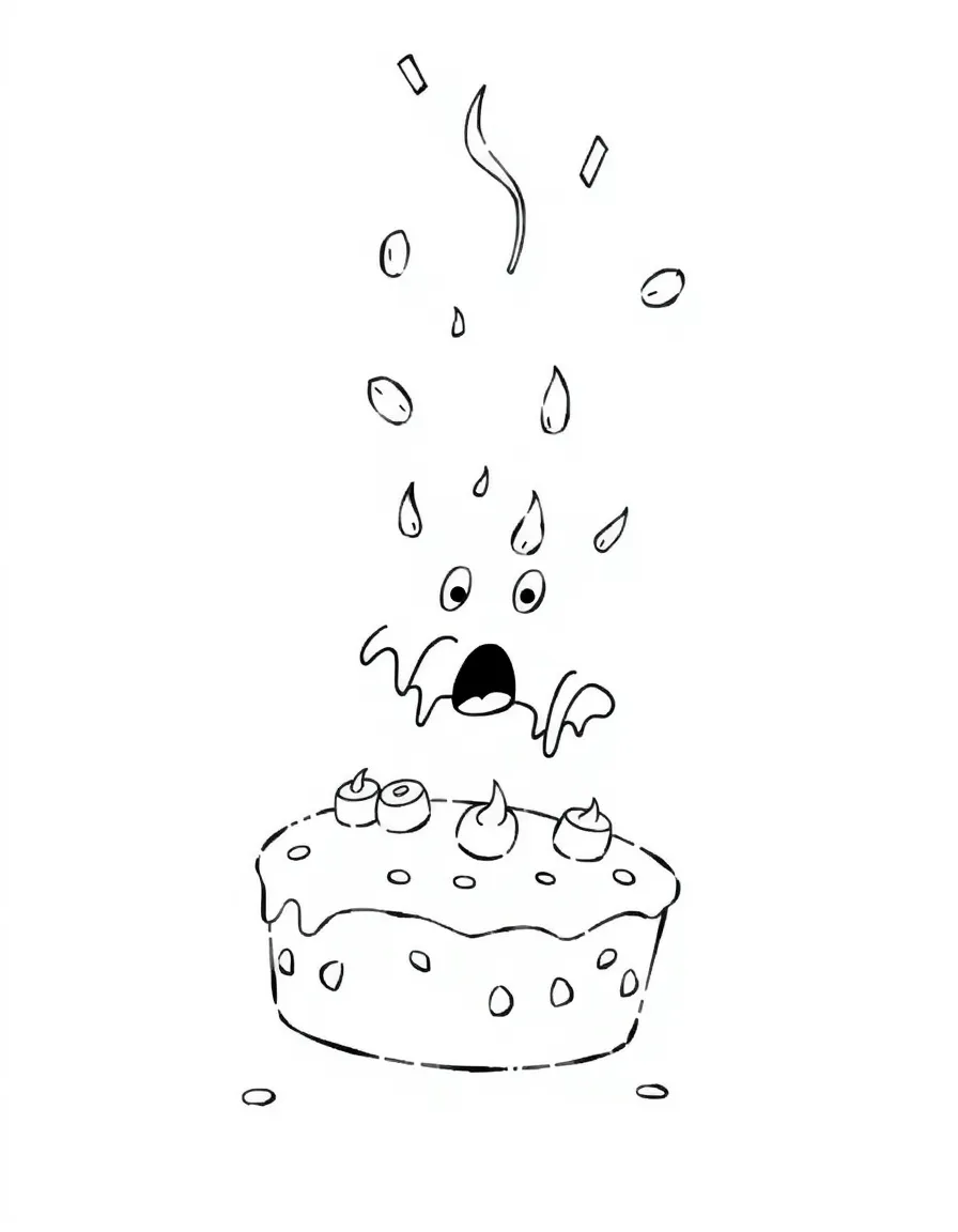A surprised cake falling.