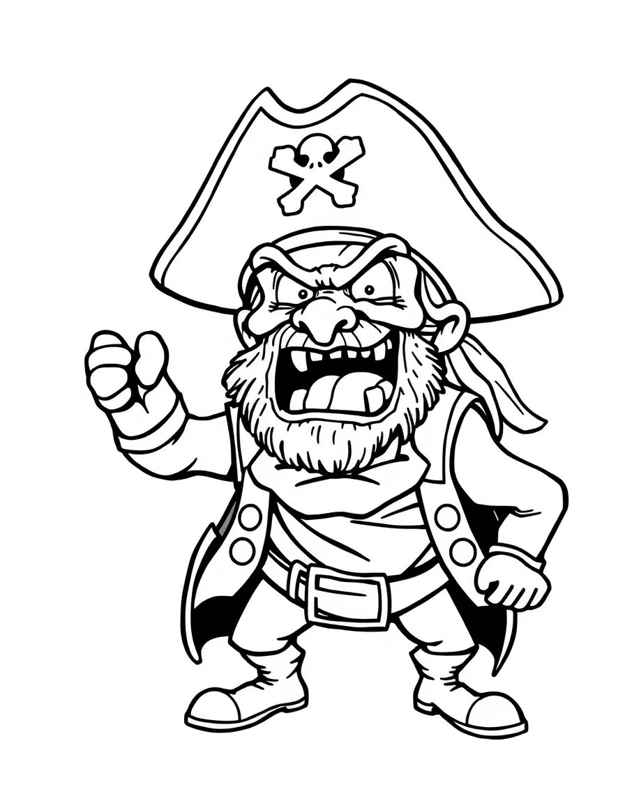 An angry pirate yelling.