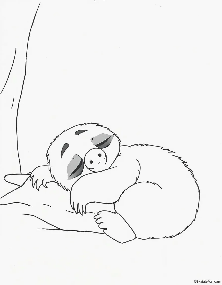 (characters in movie "Ice Age") Granny the sloth sleeping.