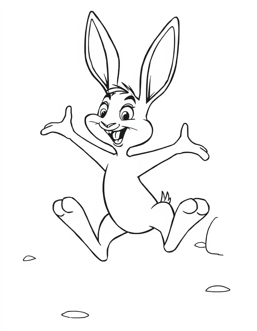 (characters in movie "Ice Age") Squint the rabbit jumping.