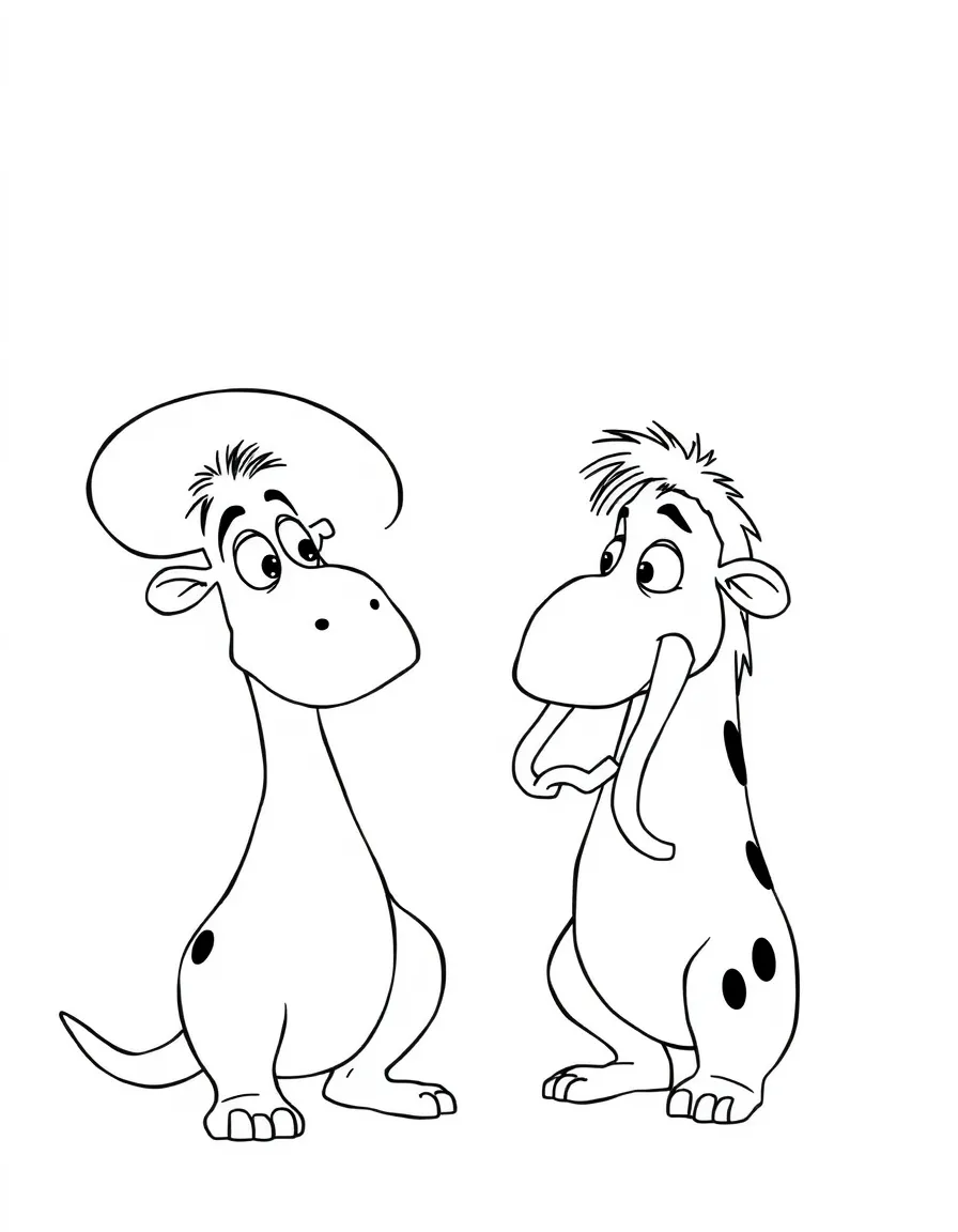 (characters in movie "Ice Age") Sid telling a joke.
