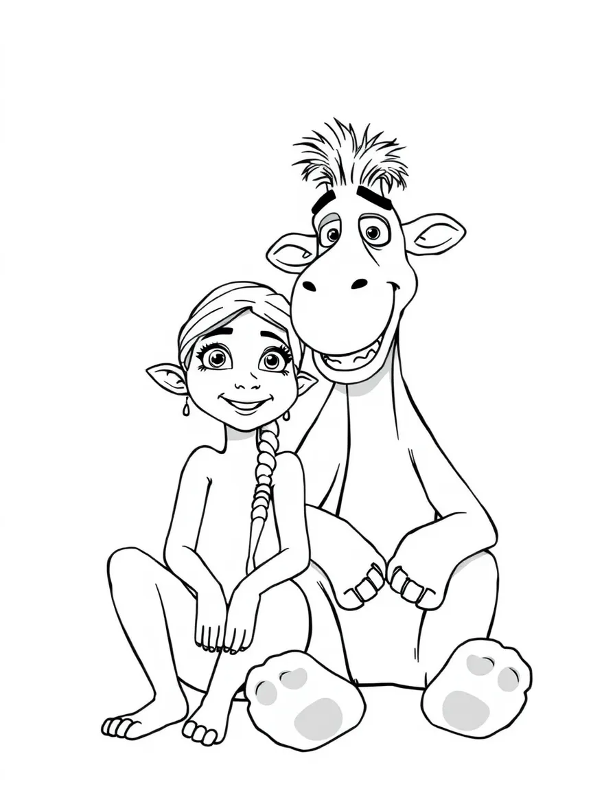 (characters in movie "Ice Age") Shira and Diego sitting together.