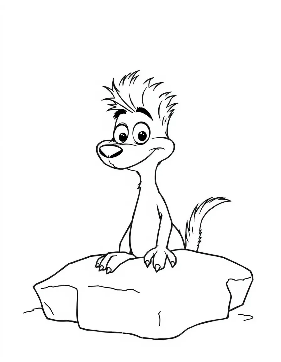 (characters in movie "Ice Age") Scrat stuck in the ice.