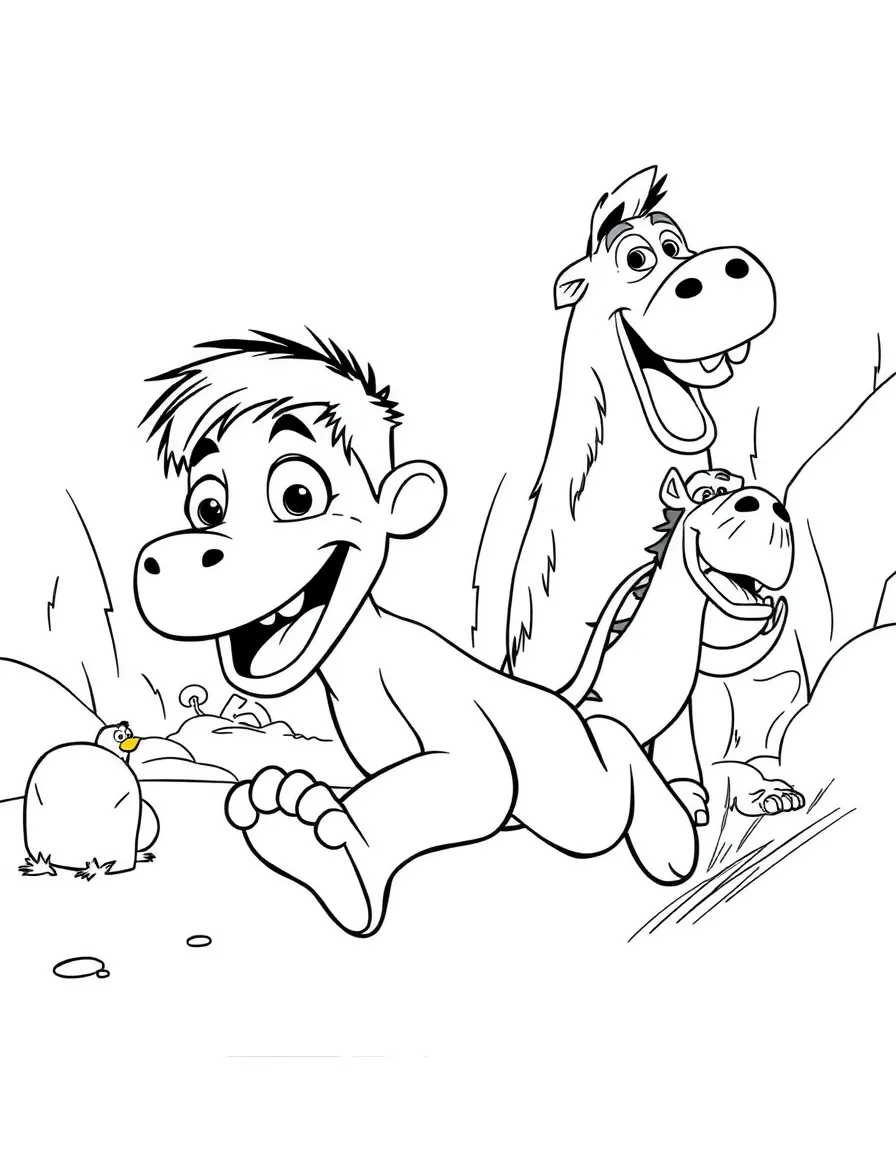 (characters in movie "Ice Age") Diego running fast.