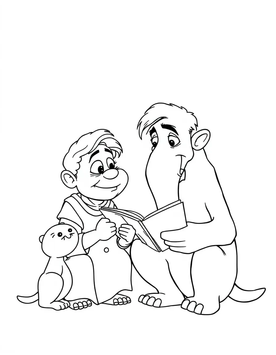 (characters in movie "Ice Age") Granny telling a story.