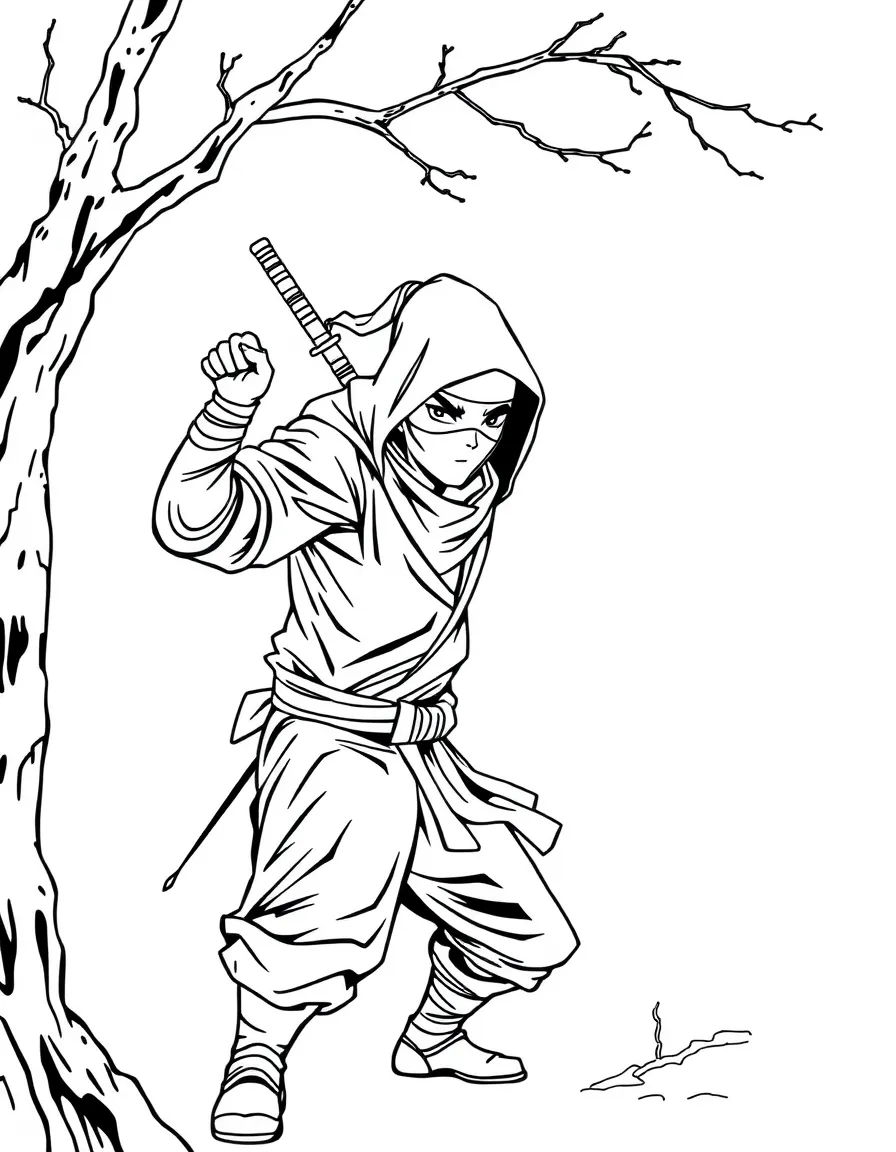 A ninja in the shadows