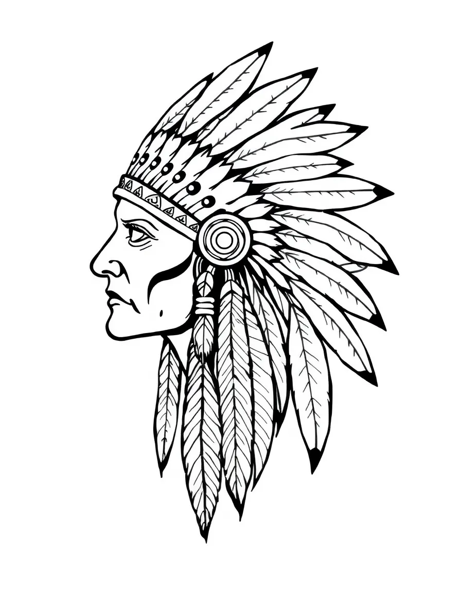A Native American feather headdress