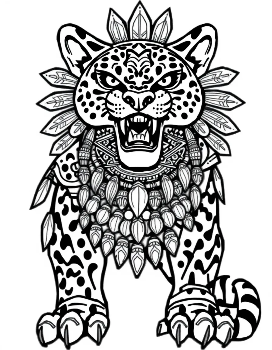 An Aztec jaguar warrior