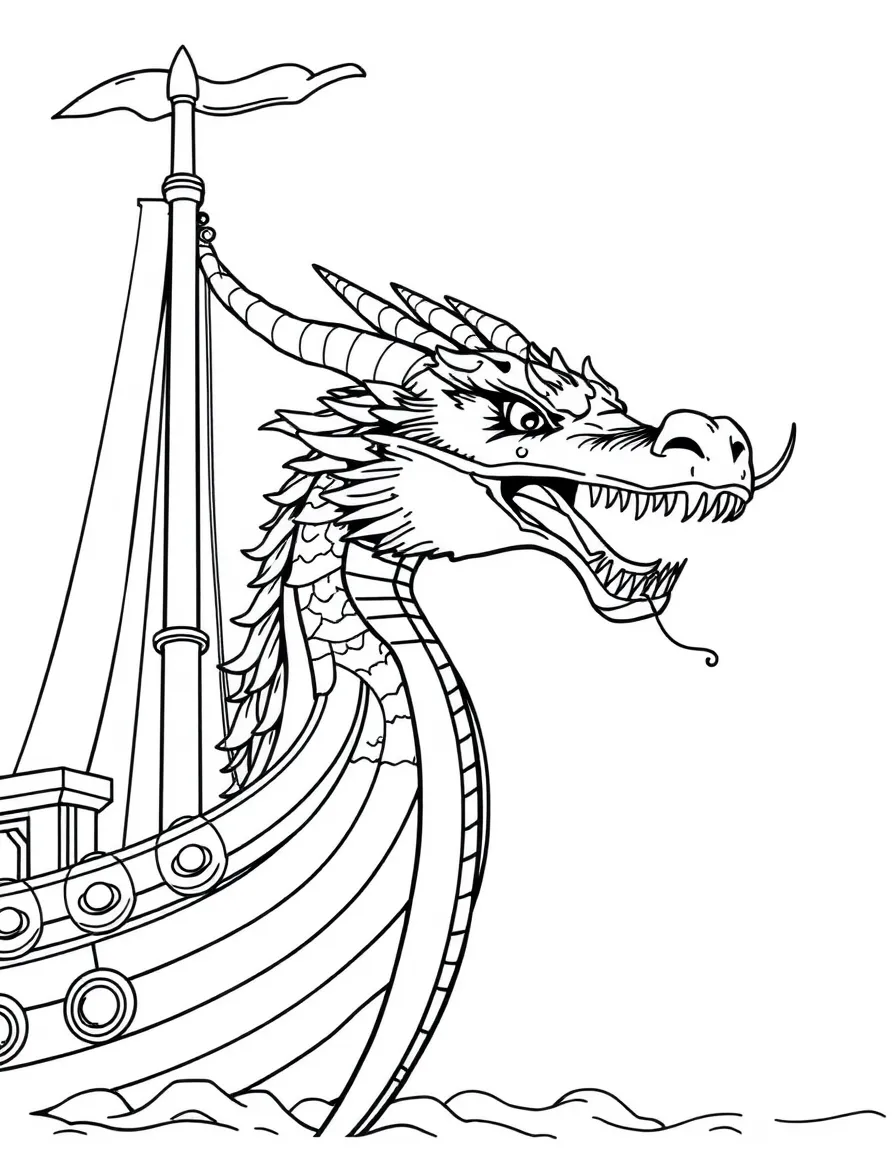 A Viking ship's dragon head