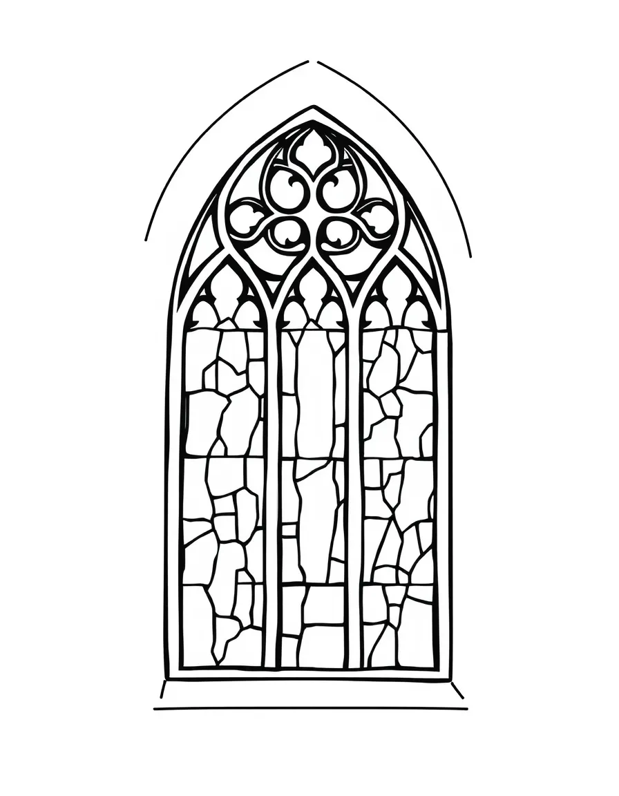 A medieval stained glass window