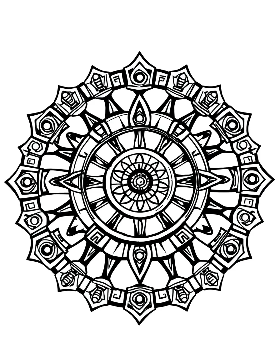 An Aztec sun stone