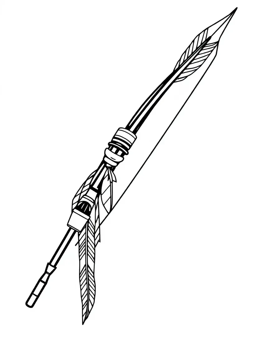 A Native American bow and arrow