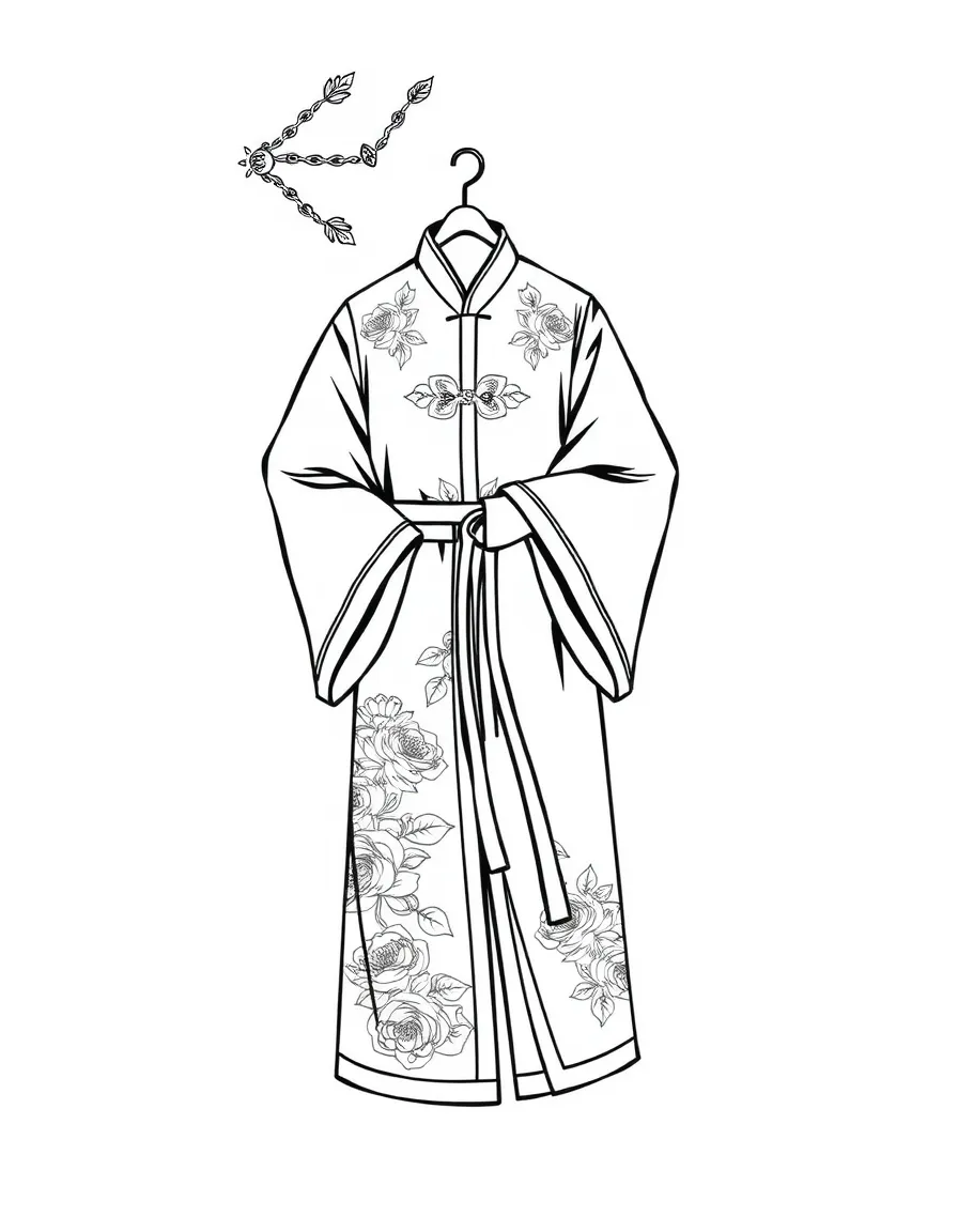A Chinese silk robe