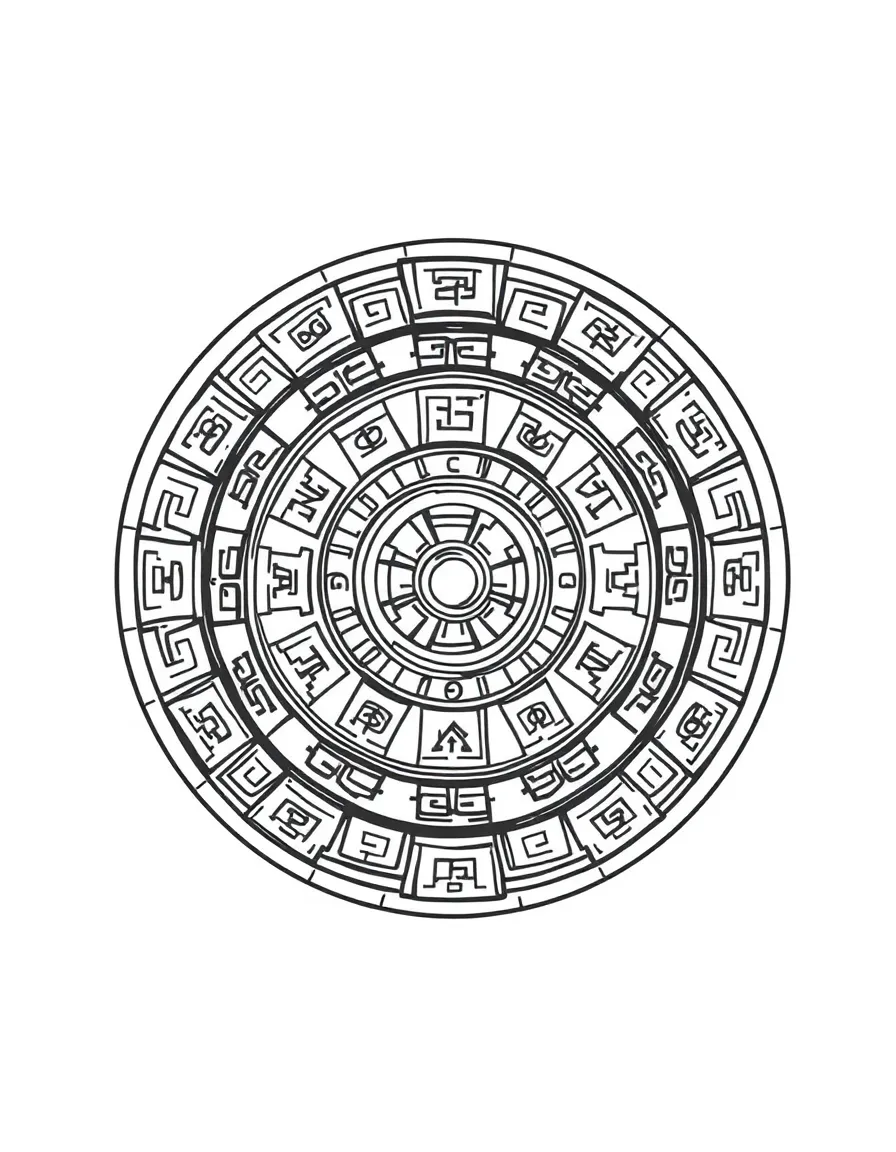 An Aztec calendar stone