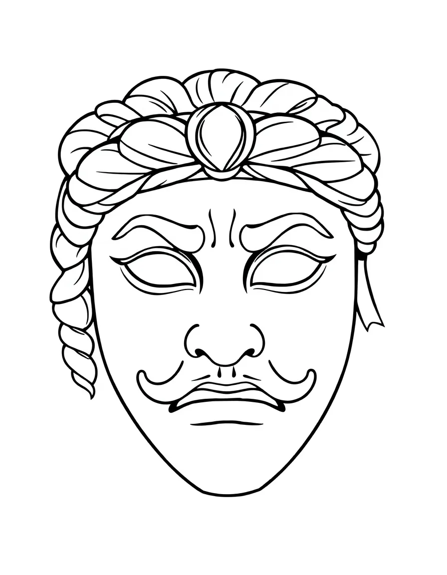 A Greek comedy mask