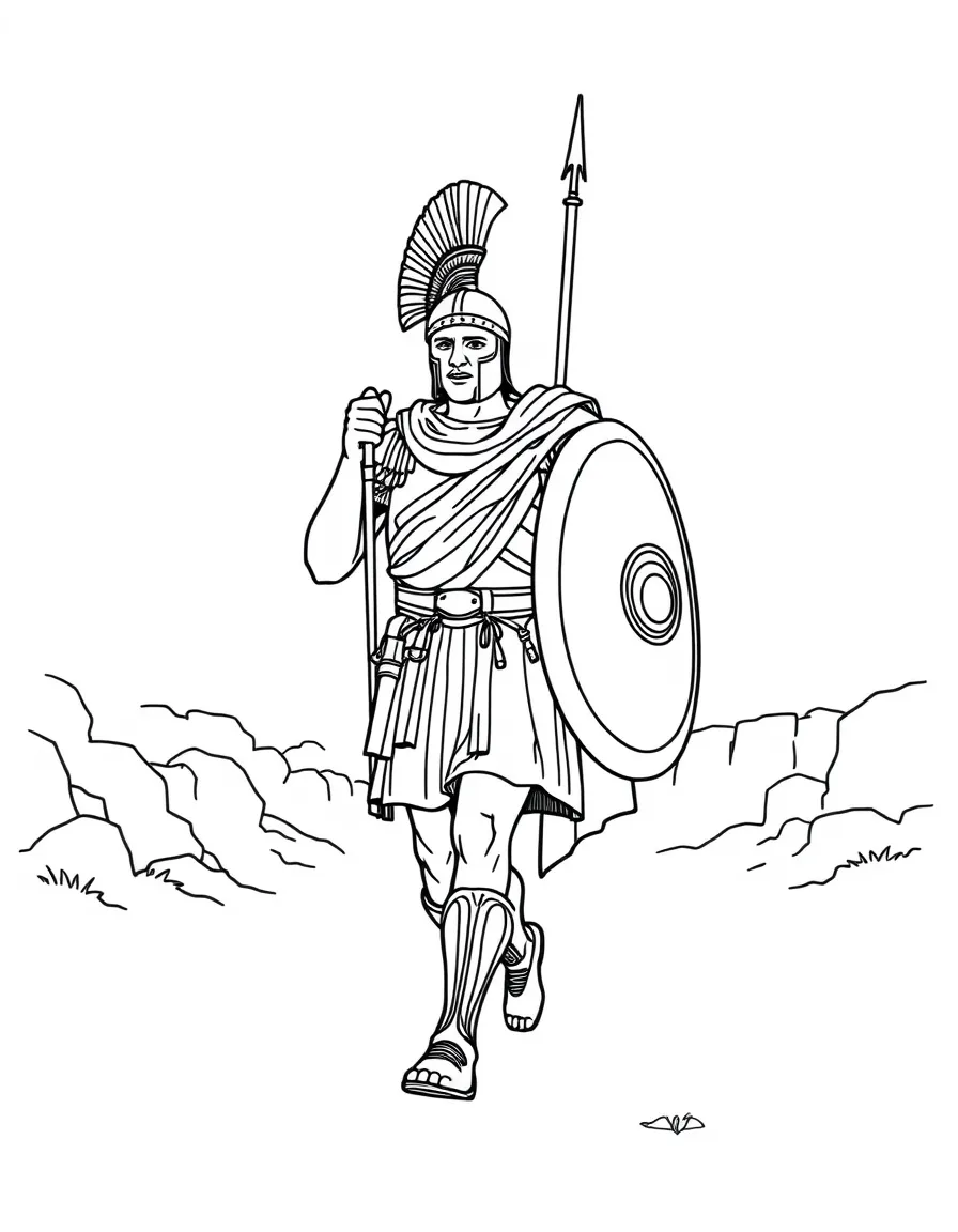 A Roman soldier marching