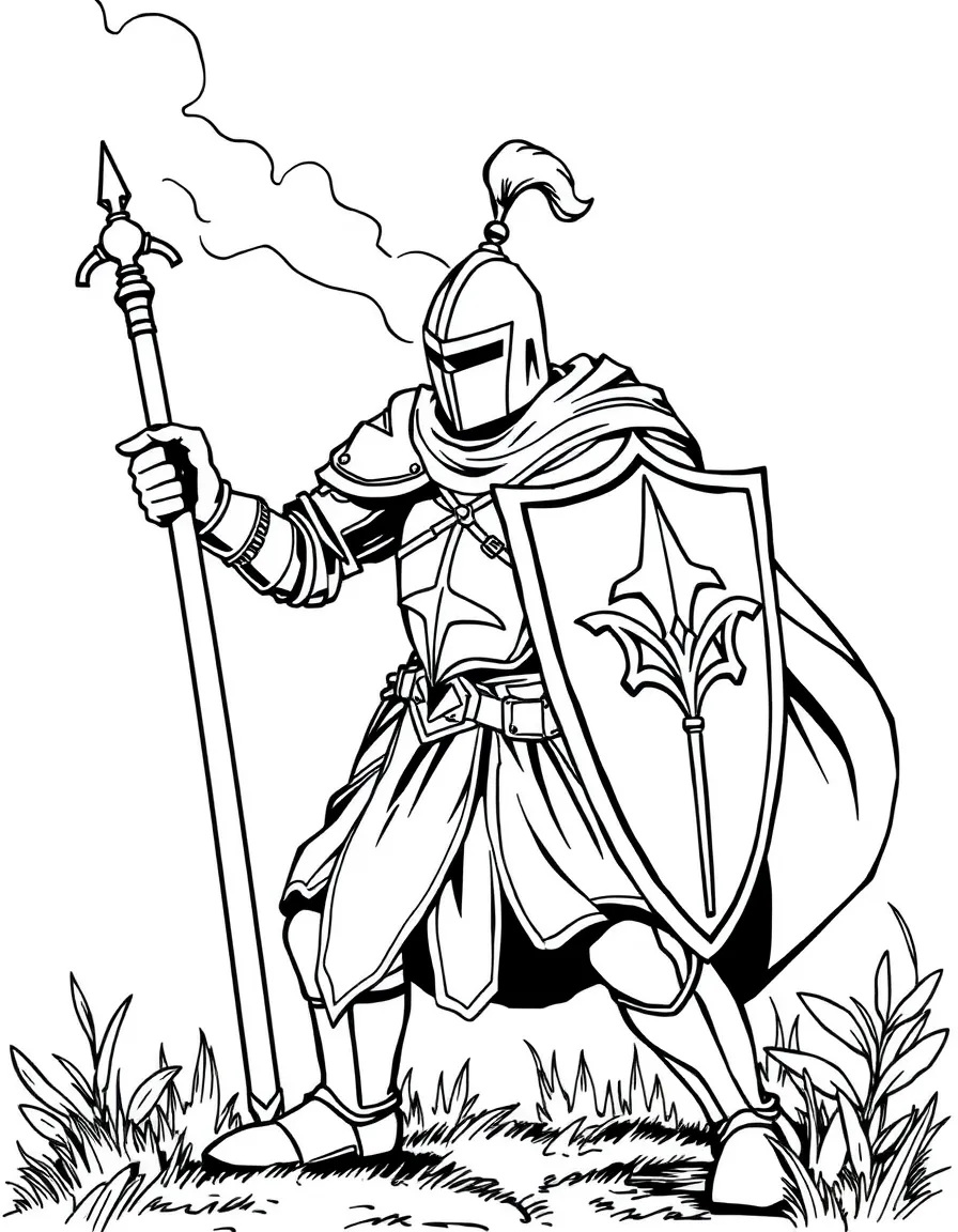A knight defending