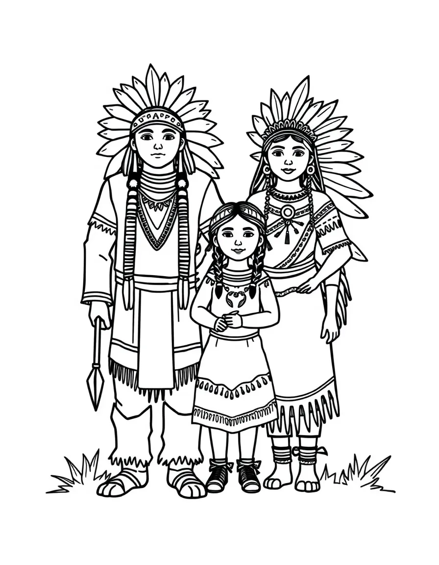 A Native American family