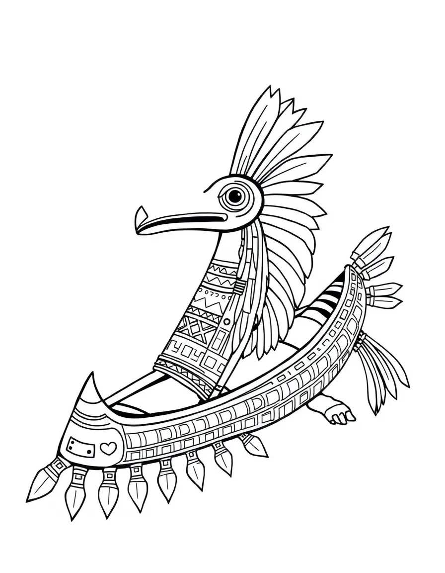 An Aztec canoe