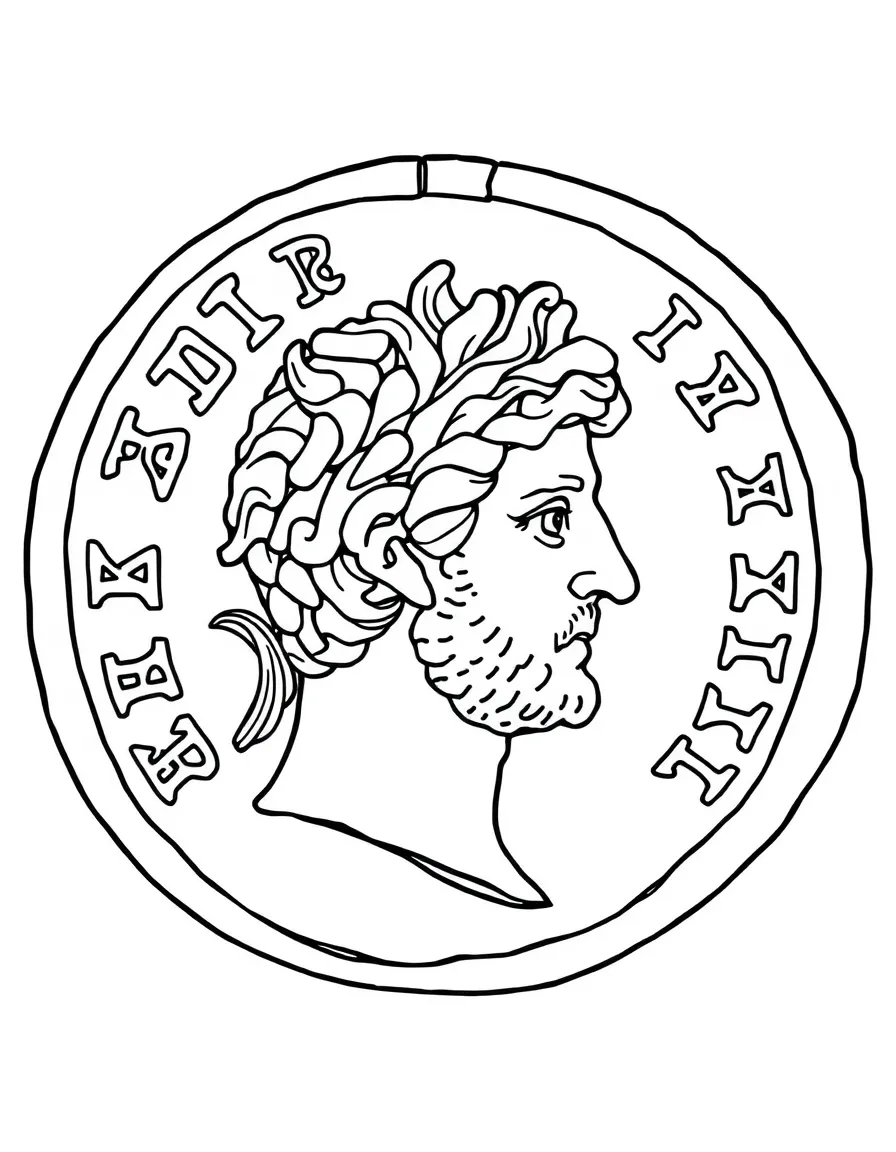 A Roman coin with an emperor's face